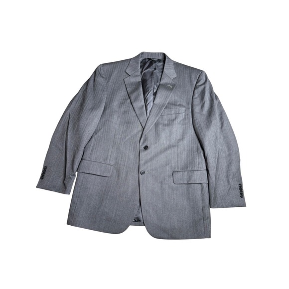 Jos A Bank Signature Collection Gray Wool Herringbone Blazer 44 RG - Picture 1 of 10